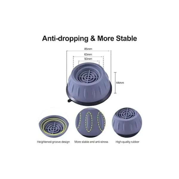 Tvättillbehör-4-pack Tvättmaskinsfötter med gummikuddar, antivibrationsfötter kompatibla med de flesta tvättmaskiner och torktumlare