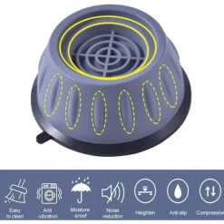 Tvättillbehör-4-pack Tvättmaskinsfötter med gummikuddar, antivibrationsfötter kompatibla med de flesta tvättmaskiner och torktumlare