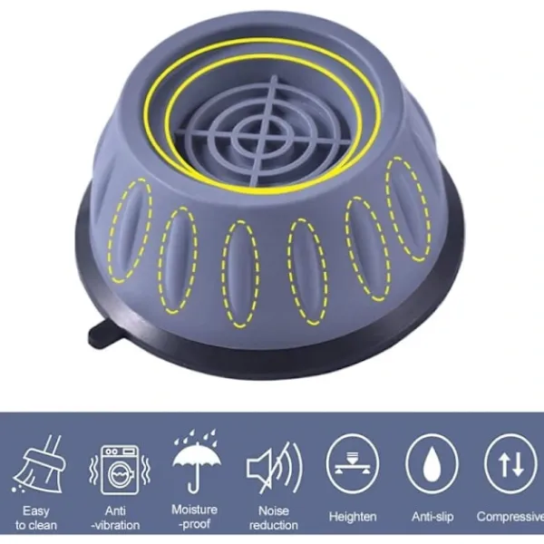 Tvättillbehör-4-pack Tvättmaskinsfötter med gummikuddar, antivibrationsfötter kompatibla med de flesta tvättmaskiner och torktumlare