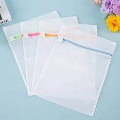Tvättillbehör-4-pack tvättpåsar 40x30 cm för kläder, skor, strumpor, behåar, underkläder, slumpmässig färg[JUN]