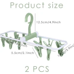 Tvättillbehör-2-pack vindtäta klädstreck underkläder hängare resehängare hopfällbar hängare för strumpor underkläder och kläder