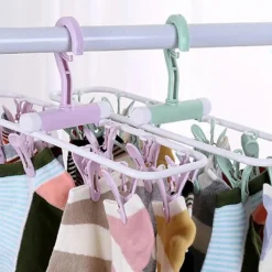 Tvättillbehör-2-pack vindtäta klädstreck underkläder hängare resehängare hopfällbar hängare för strumpor underkläder och kläder