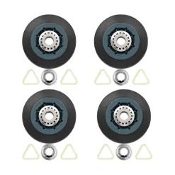 DAO Torktumlare-4-pack W10314173 Torktrummarulle Ersättning för Torktumlare Kompatibel med WPW10314173 Rulldyna [DB] Black Blue