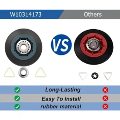 Torktumlare-4-pack W10314173 torktumlare trumma rullar ersättning för torktumlare kompatibel med WPW10314173 torktumlare delar rulle trumma stöd kit