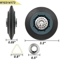 Torktumlare-4-pack W10314173 Torktumlare Trumrulle Ersättning för Torktumlare Kompatibel med WPW10314173 Rulle Trumstödsats Torktumlardelar