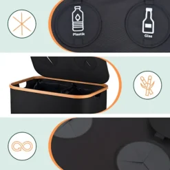 Northix Soptunnor-Pantbehållare för återvinning av flaskor, 2 sektioner, 60–100 flaskor