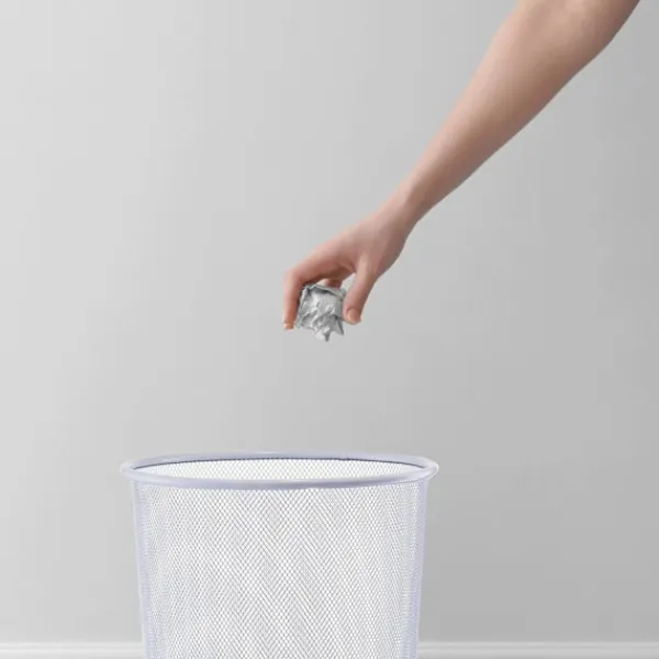 EDO MART Soptunnor-Papperskorgen, rund, vit