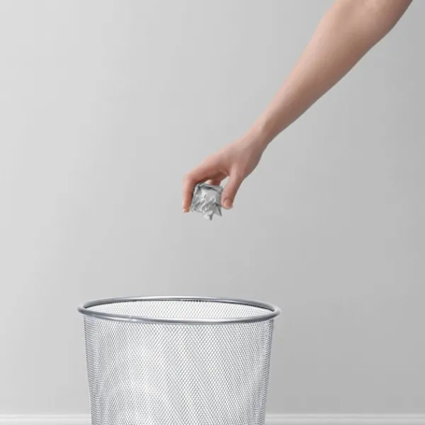 EDO MART Soptunnor-Papperskorgen, rund, vit