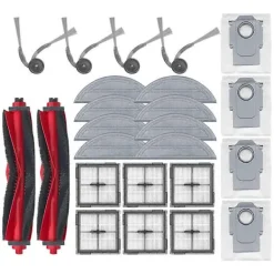 Dammsugare & Tillbehör-24PCS Kompatibel med Roborock Q10 S5/Q10 S5+/Q10 X5/Q10 X5+/Q10 VF/Q10 VF+ Reservdelar Huvudsida Borstfilter Moppduk Dammpåse-Xin