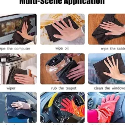 Fönsterrengöring-5PCS Tjockare magisk rengöringsduk utan vattenmärke Glasduk Återanvändbar Fönster Glas Rengöringsduk trasa Kökshandduk