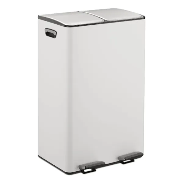 Northix Soptunnor-Pedalbehållare med dubbla fack, 2x 30L kapacitet