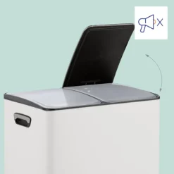 Northix Soptunnor-Pedalbehållare med dubbla fack, 2x 30L kapacitet