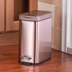 Soptunnor-Pedalhink Hushållssoptunna Tyst Rostfritt Stål Köksavfallshink Med Innerhink