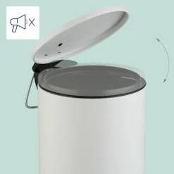 Northix Soptunnor-Pedalhink till badrummet, 3 l – mjukstängande, handsfree