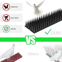 Skadedjur & Insekter-Pigg mot duvor, Anti-duva för balkong Plast, Kattskrämma-kit, Fågelskrämma för att skrämma kråkor, sparvar, katter - 20 stycken svart