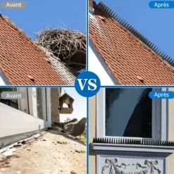 Skadedjur & Insekter-Pigg mot duvor, Anti-duva för balkong Plast, Kattskrämma-kit, Fågelskrämma för att skrämma kråkor, sparvar, katter - 20 stycken svart