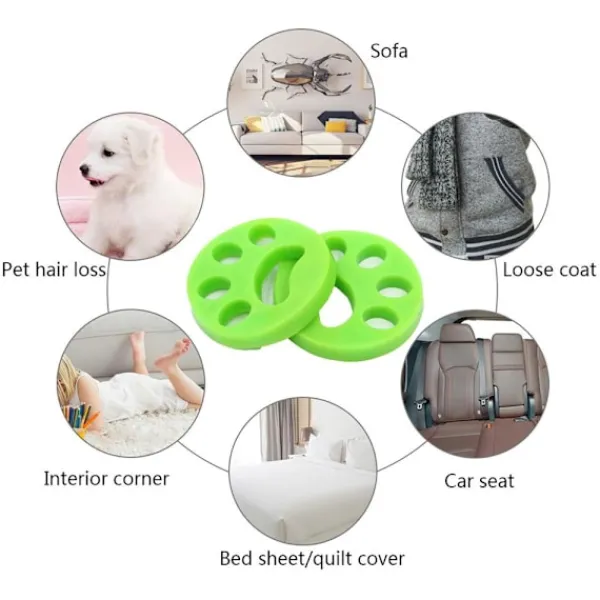 INF Tvättillbehör-Pälsborttagare för kläder - tar bort hund/katthår Grön 4-pack