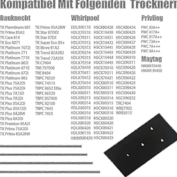 Torktumlare-{PL}Set med 4 filter för Bauknecht, Privileg, Whirlpool torktumlare med värmepump - Svampfiltermattor g2024174332