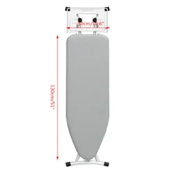 Strykjärn-Polyester strykbordsöverdrag Högtemperaturbeständigt dubbelt lager strykbordsöverdrag Grå Grå 130*50cm