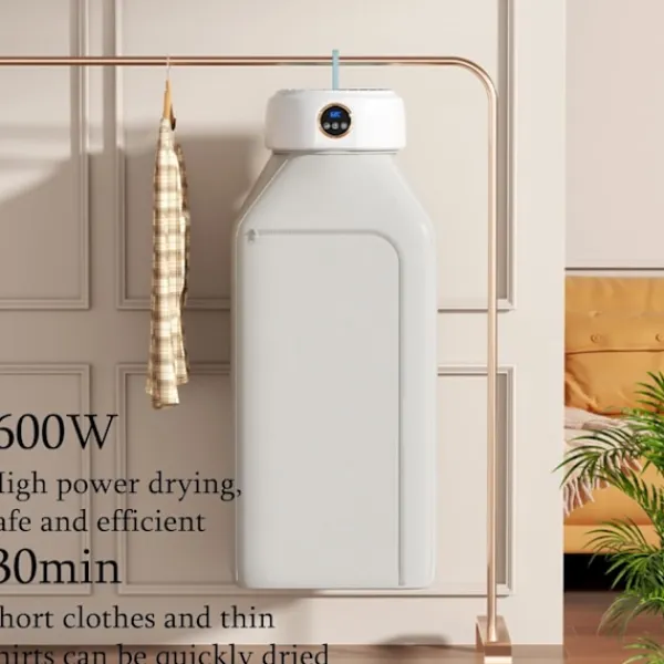 Torktumlare-Portabel Elektrisk Torktumlare 600W med Timer