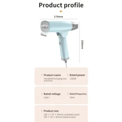 EASTVAPS Ångtvättar-Portabel Handhållen Klädångare, Vikbar Design för Enkel Förvaring