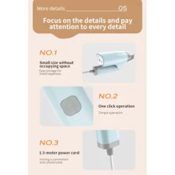 EASTVAPS Ångtvättar-Portabel Handhållen Klädångare, Vikbar Design för Enkel Förvaring