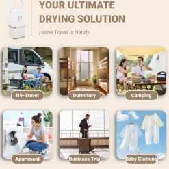 Torktumlare-Portabel Torktumlare, Minitork för Kläder, Snabbtork, med Torkpåse, Kompakt, för Resor & Hem