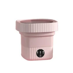 INF Tvättmaskiner-Portabel Vikbar Tvättmaskin med Blått Ljus, 6L Kapacitet, Extern Dränering, Avtagbart Lock