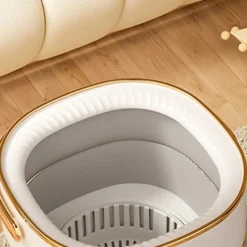 INF Tvättmaskiner-Portabel Vikbar Tvättmaskin med Blått Ljus, 6L Kapacitet, Extern Dränering, Avtagbart Lock