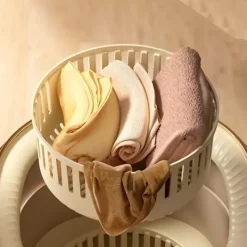 INF Tvättmaskiner-Portabel Vikbar Tvättmaskin med Blått Ljus, 6L Kapacitet, Extern Dränering, Avtagbart Lock