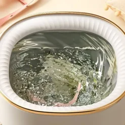 INF Tvättmaskiner-Portabel Vikbar Tvättmaskin med Blått Ljus, 6L Kapacitet, Extern Dränering, Avtagbart Lock