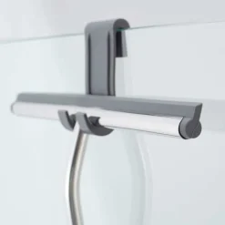 AVANA Fönsterrengöring-Premium Duschsqueegee i Rostfritt Stål, Hängande Utan Borrning, Sil