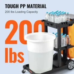 VEVOR Städmaskiner-Professionell städvagn - - Städvagn - 3 våningar i PP Hotel, Svart