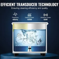 DUOKU Städmaskiner-Professionell Ultrasonisk Tvättmaskin--0.3L-Smyckstvätt med Digital Timer Värme-Rostfritt Stål-40kHz