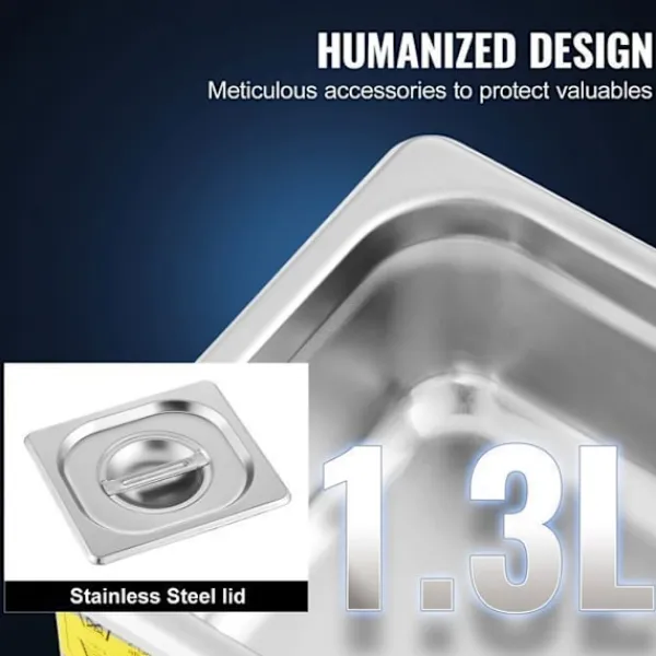 DUOKU Städmaskiner-Professionell Ultrasonisk Tvättmaskin--0.3L-Smyckstvätt med Digital Timer Värme-Rostfritt Stål-40kHz