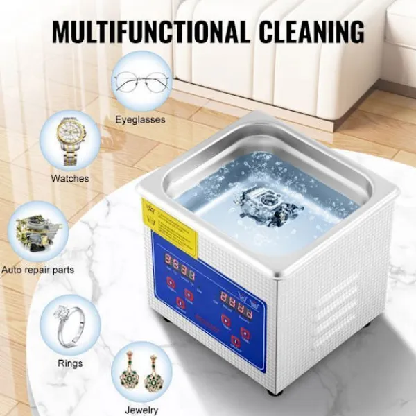 DUOKU Städmaskiner-Professionell Ultrasonisk Tvättmaskin--0.3L-Smyckstvätt med Digital Timer Värme-Rostfritt Stål-40kHz