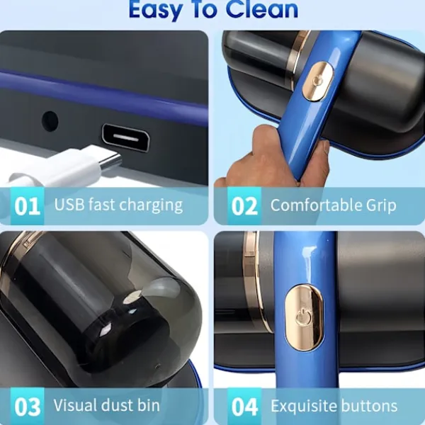 Megabilligt Dammsugare & Tillbehör-Påslös Handhållen Dammsugare med UV och HEPA-filter, Perfekt för Allergiker