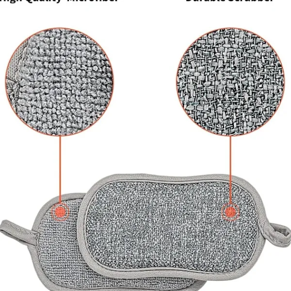 Svampar & Dukar-QD-Disksvampar, 6 dubbelsidiga, icke-repor skrubbdukar, den antibakteriella mikrofibersvampen i köket rengör effektivt allt