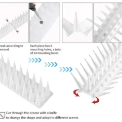 Skadedjur & Insekter-QU/5m Fågelpiggar, Duvpiggar, Kråkpiggar, Säkra för duvor, sparvar, kråkor och balkonger (12-pack, vit)