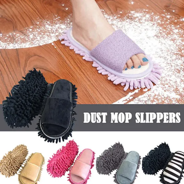 Städmoppar-Rengör tofflor för att torka av golvet med öppen tå, lata tofflor S