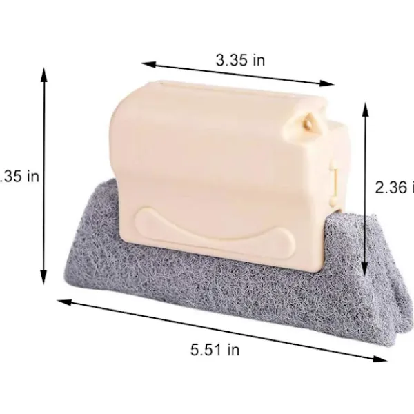 J-star Fönsterrengöring-Rengöringsborstar för 3-pack fönsterspår för alla skrymslen och springor (grå+beige+grön)