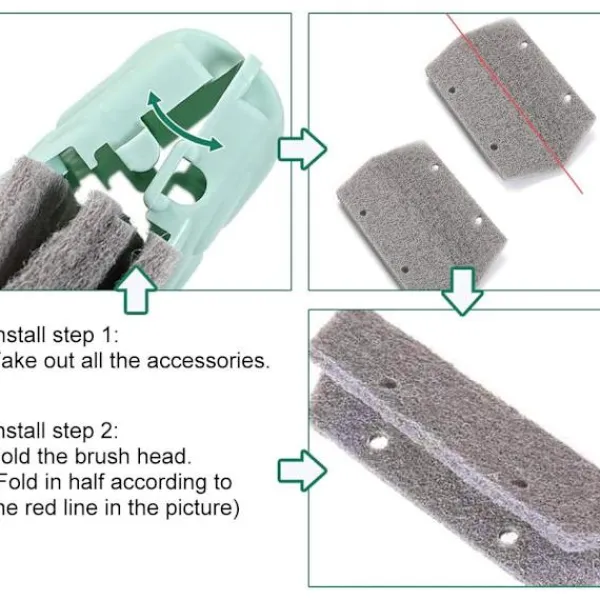J-star Fönsterrengöring-Rengöringsborstar för 3-pack fönsterspår för alla skrymslen och springor (grå+beige+grön)