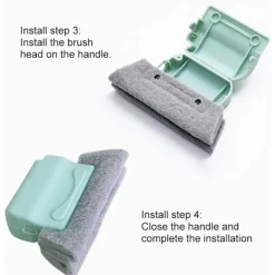 J-star Fönsterrengöring-Rengöringsborstar för 3-pack fönsterspår för alla skrymslen och springor (grå+beige+grön)