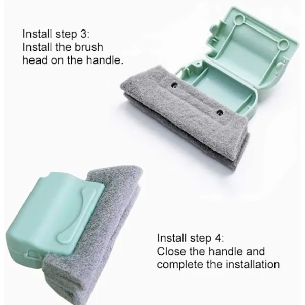 J-star Fönsterrengöring-Rengöringsborstar för 3-pack fönsterspår för alla skrymslen och springor (grå+beige+grön)