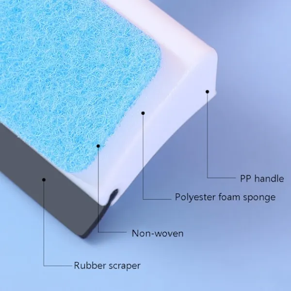 JIUSAIRUI Fönsterrengöring-Rengöringsborste för fönsterglas Dubbelsidig svamptorkare 18*11.5*4,.5cm