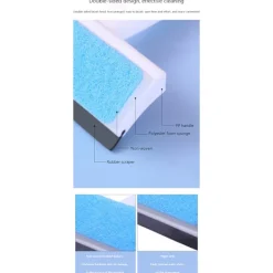 JIUSAIRUI Fönsterrengöring-Rengöringsborste för fönsterglas Dubbelsidig svamptorkare 18*11.5*4,.5cm