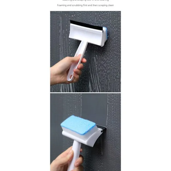 JIUSAIRUI Fönsterrengöring-Rengöringsborste för fönsterglas Dubbelsidig svamptorkare 18*11.5*4,.5cm