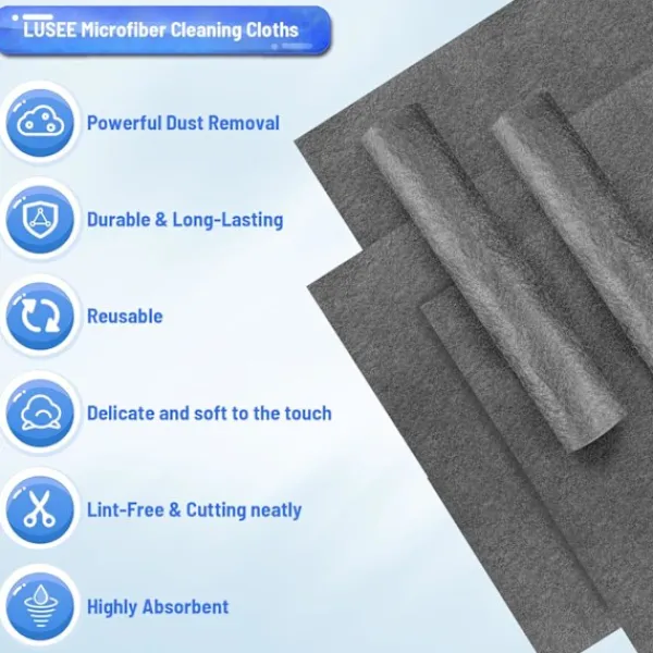 Svampar & Dukar-Rengöringsdukar 30x30cm, 5-pack Återanvändbara Tjocknade Magiska Mikrofiberdukar för Fönster Spegel Bil