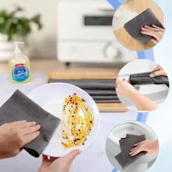 Svampar & Dukar-Rengöringsdukar 30x30cm, 5-pack Återanvändbara Tjocknade Magiska Mikrofiberdukar för Fönster Spegel Bil