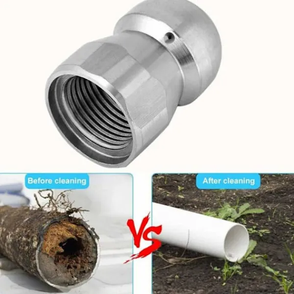 OCEAN Högtryckstvättar-Rengöringsmunstycke Högtryck Vatten och Avloppsstrålar Rostfritt Stål